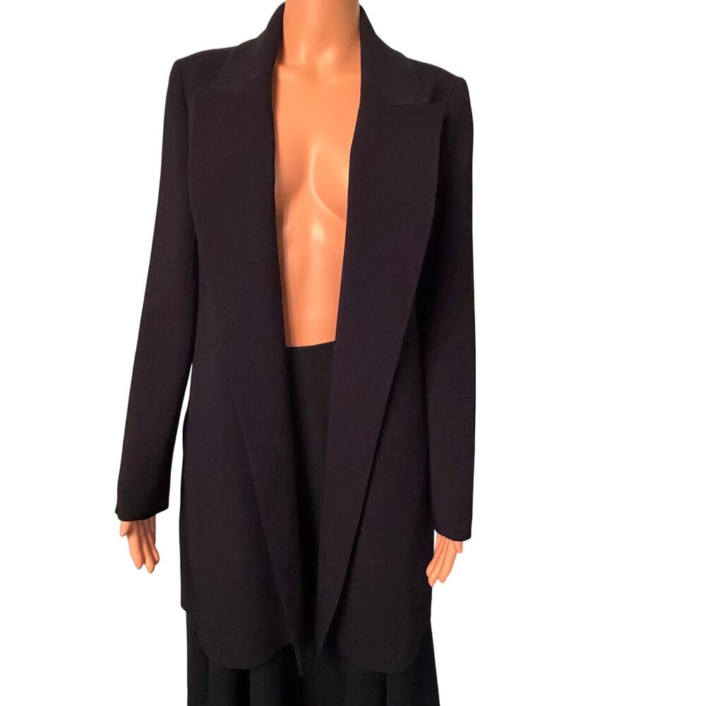 The Row Russo Ling Line Blazer in Black size US 2 Viscose Midi Pockets Open